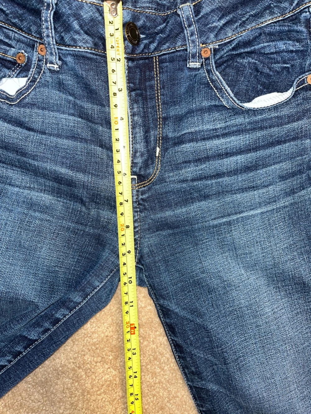 American Eagle Blue Straight Super Stretch Women's Jeans size 10 - Picture 9 of 10